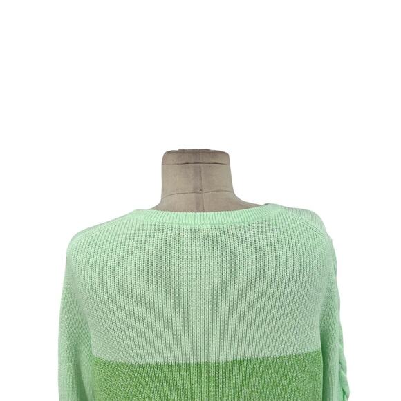 Lilly Pulitzer Cortina Sweater‎ Cut Out Sleeves Knit Ombre Green Size Large - Picture 10 of 14